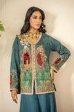 Shamaeel - Emerald Mist Viscose Silk Suit For Women - Emerald Green & Teal  - 2 Piece