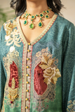 Shamaeel - Emerald Mist - Viscose Silk & Velvet/Cotton Silk