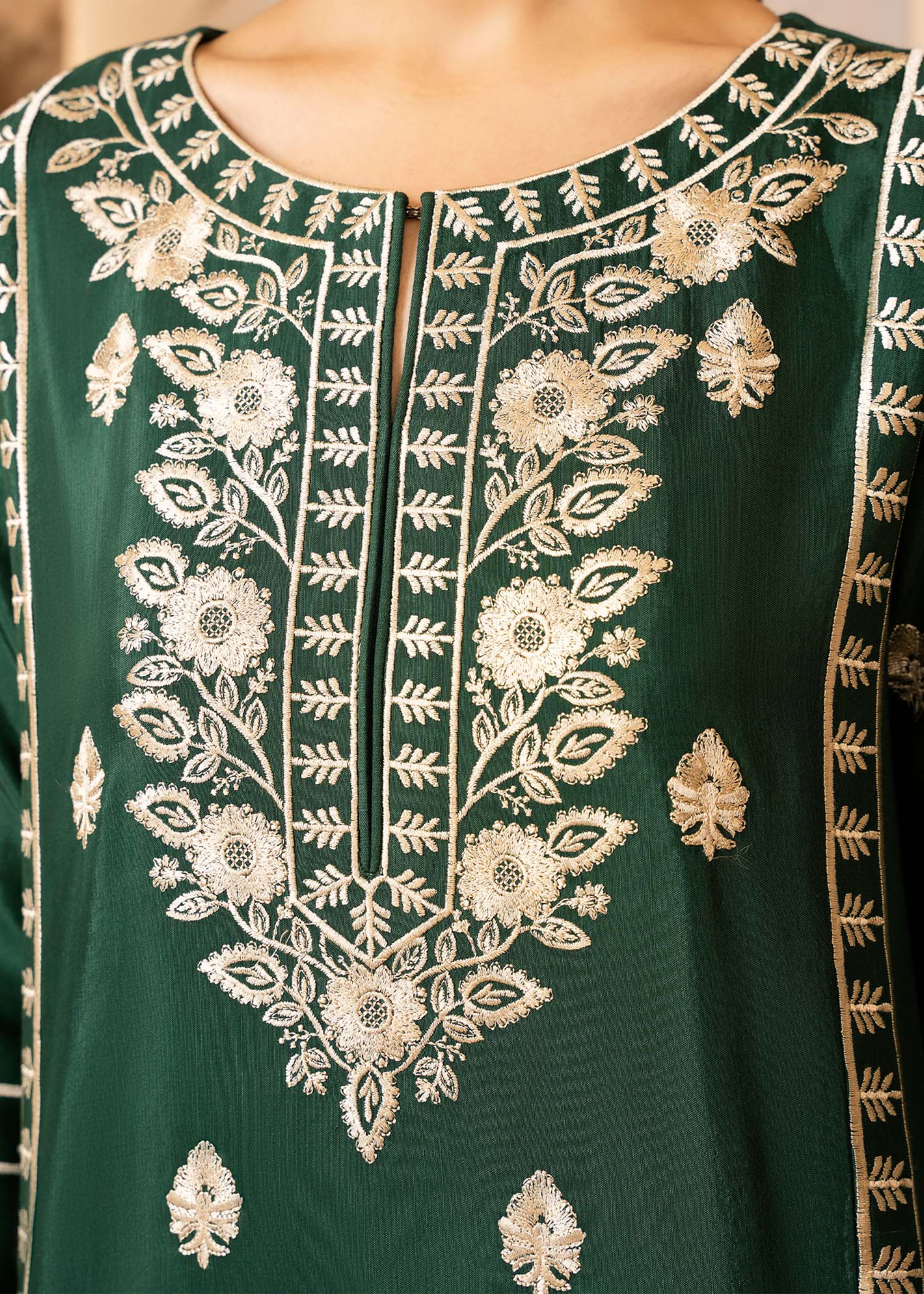 Allure by IH - DONNA - Bottle Green - Raw Silk - 2 Piece