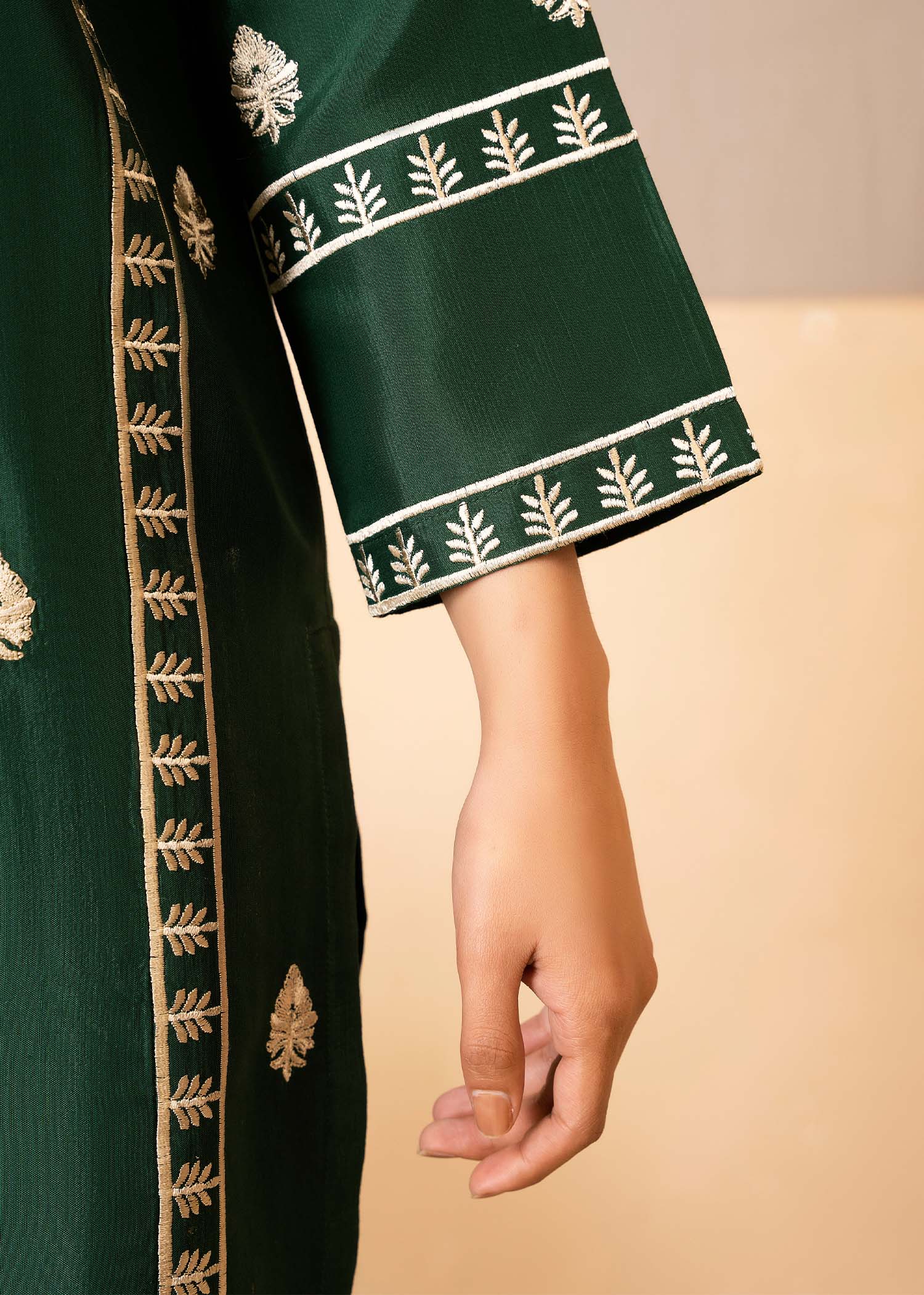 Allure by IH - DONNA - Bottle Green - Raw Silk - 2 Piece