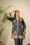 Shamaeel - Moonlit Orchid Viscose Silk Suit For Women - Black - 2 Piece