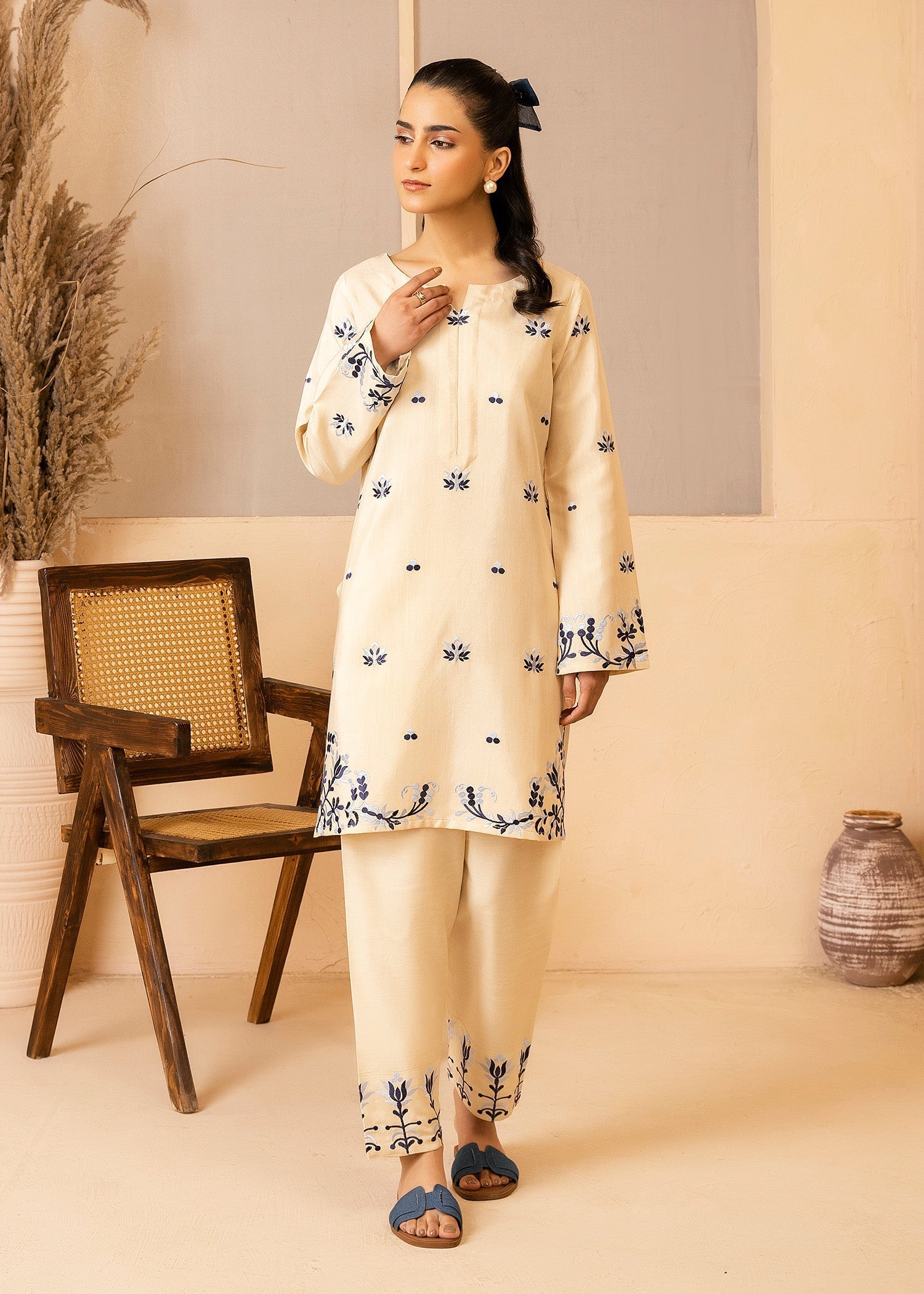 Allure by IH - NANCY - Ivory - Raw Silk - 2 Piece