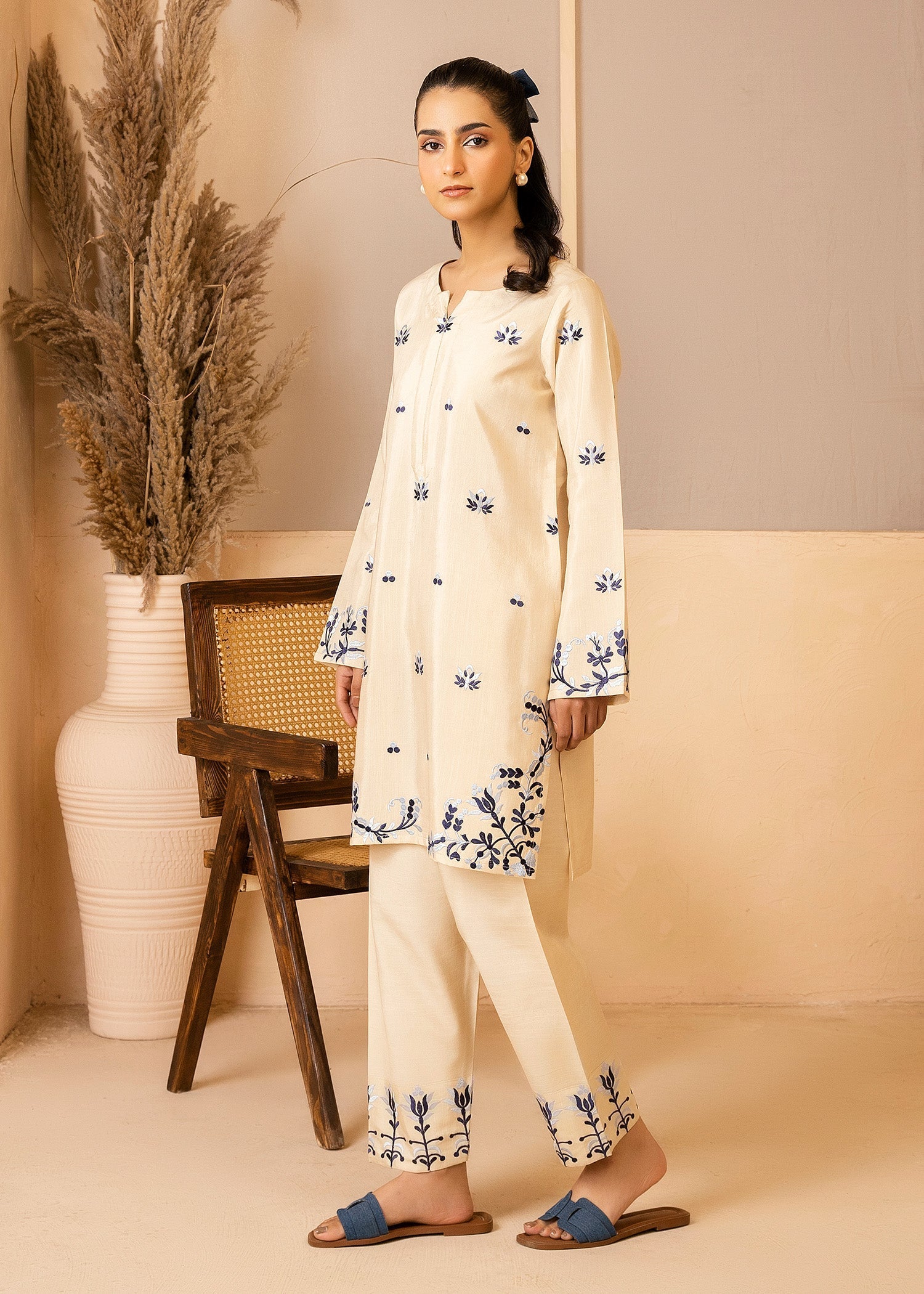 Allure by IH - NANCY - Ivory - Raw Silk - 2 Piece