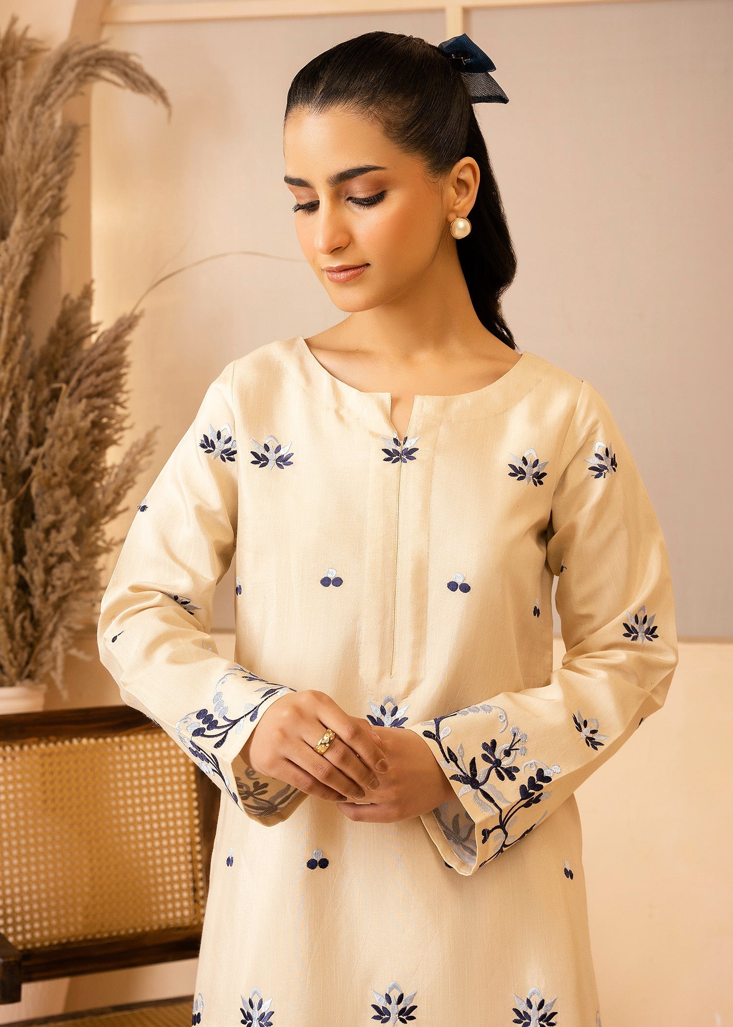 Allure by IH - NANCY - Ivory - Raw Silk - 2 Piece
