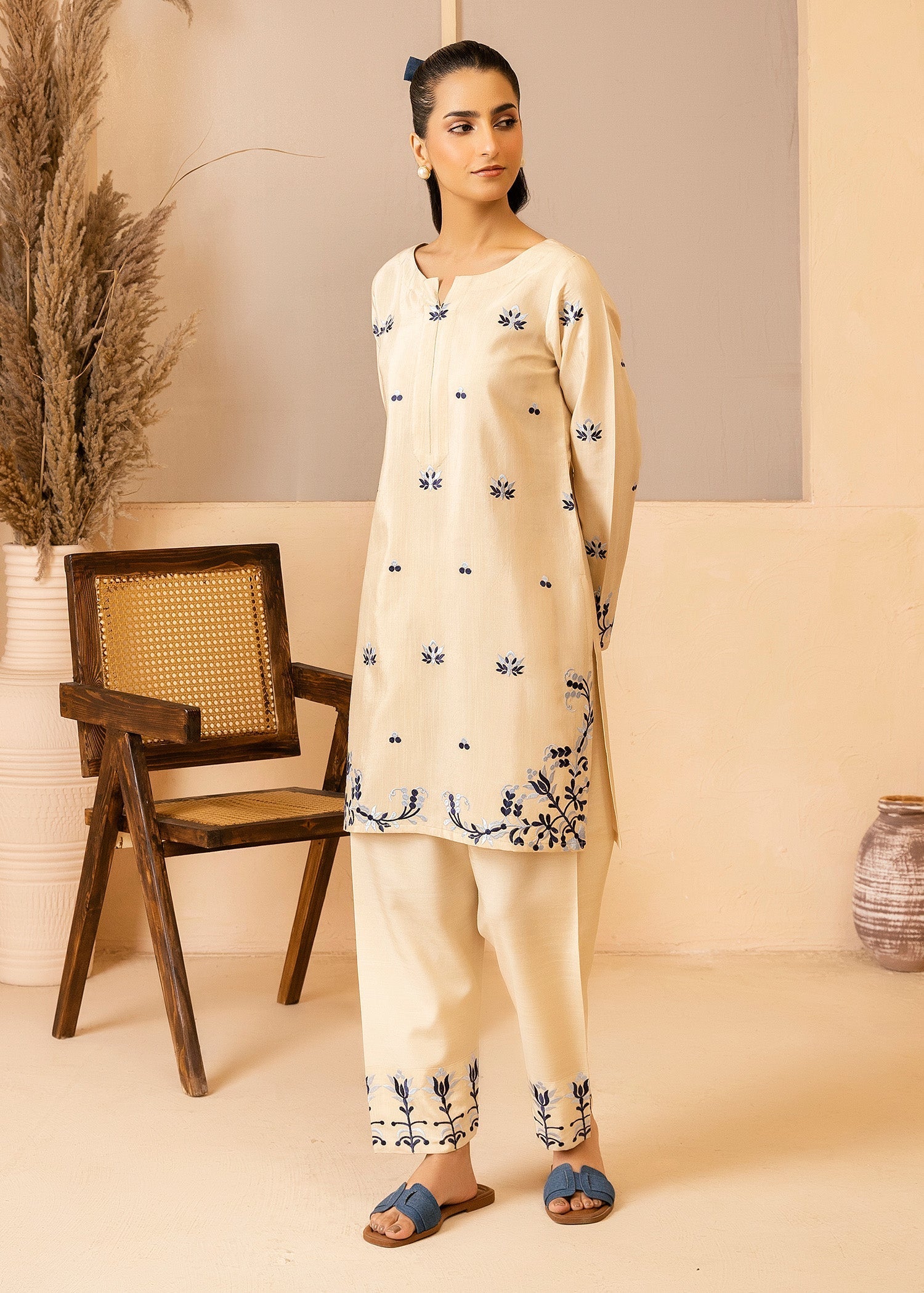 Allure by IH - NANCY - Ivory - Raw Silk - 2 Piece