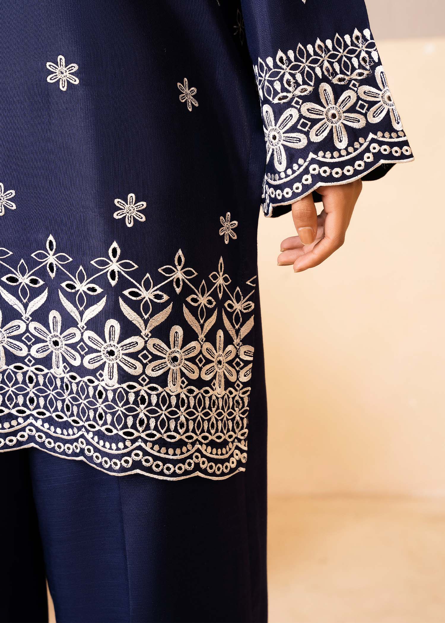 Allure by IH - JESSICA - Navy Blue - Raw Silk - 2 Piece