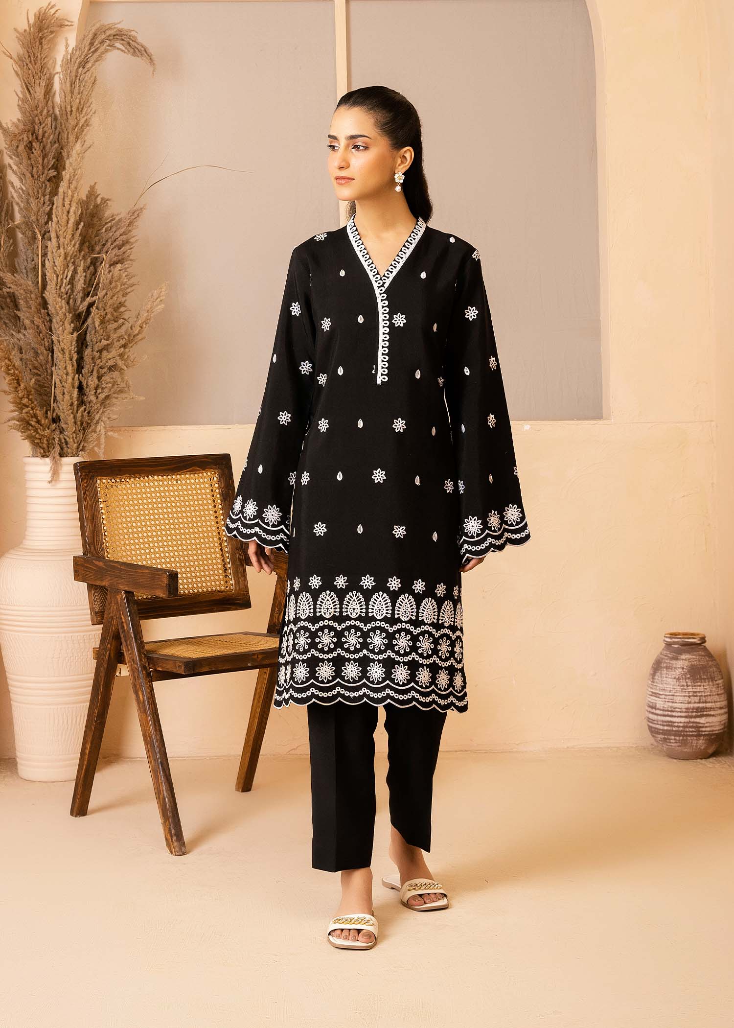 Allure by IH - HAYLEY - Black - Raw Silk - 2 Piece
