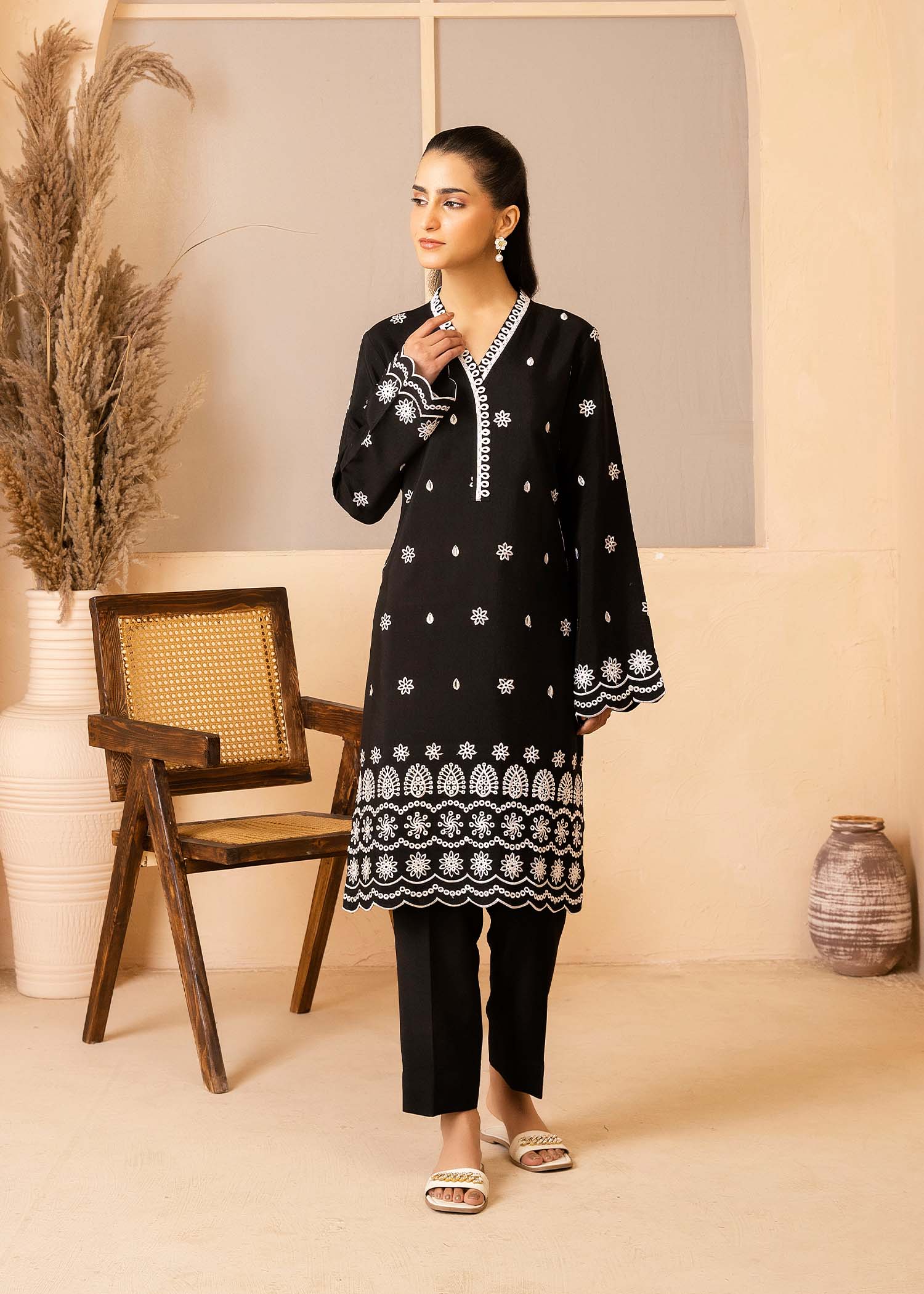 Allure by IH - HAYLEY - Black - Raw Silk - 2 Piece