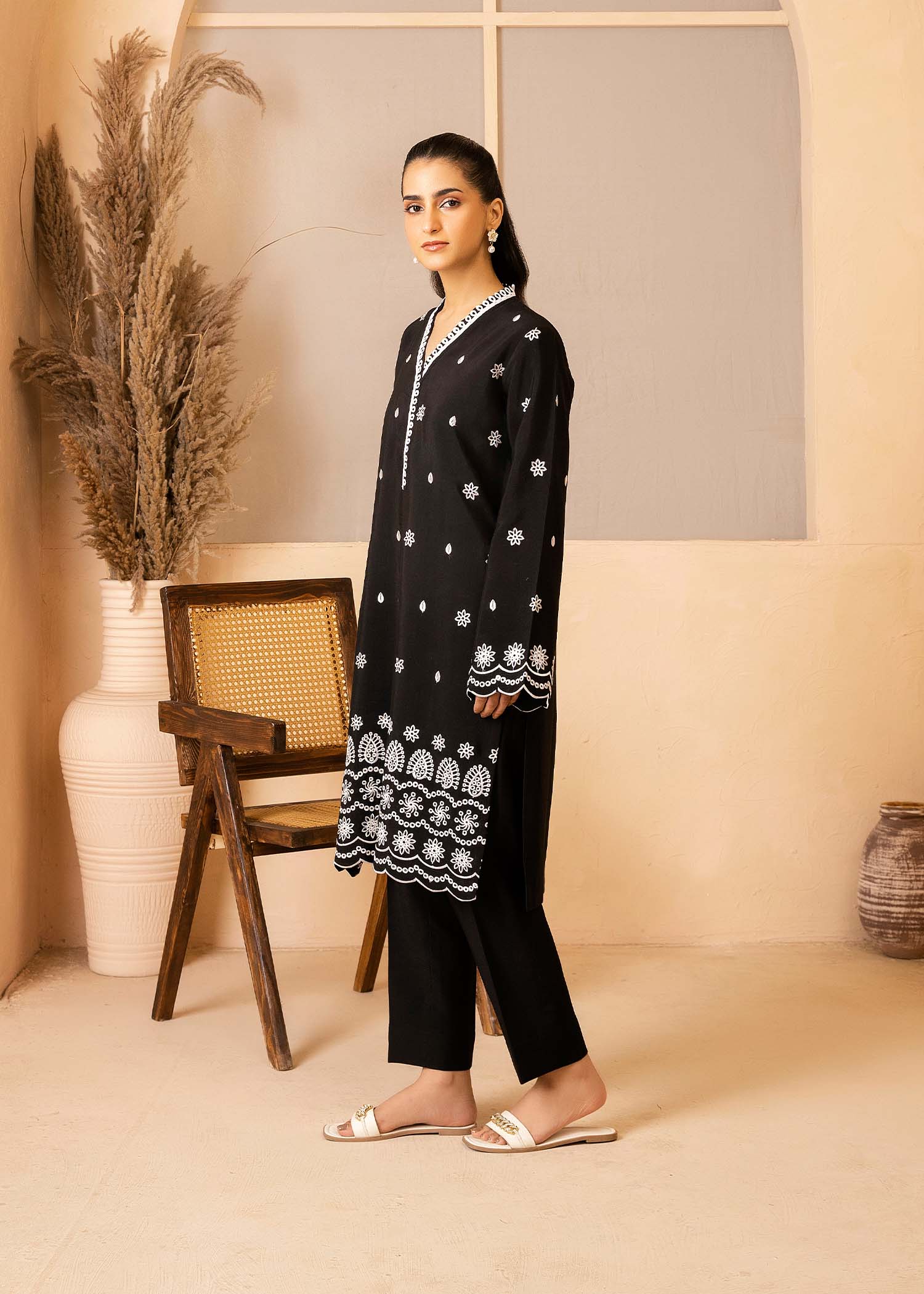 Allure by IH - HAYLEY - Black - Raw Silk - 2 Piece
