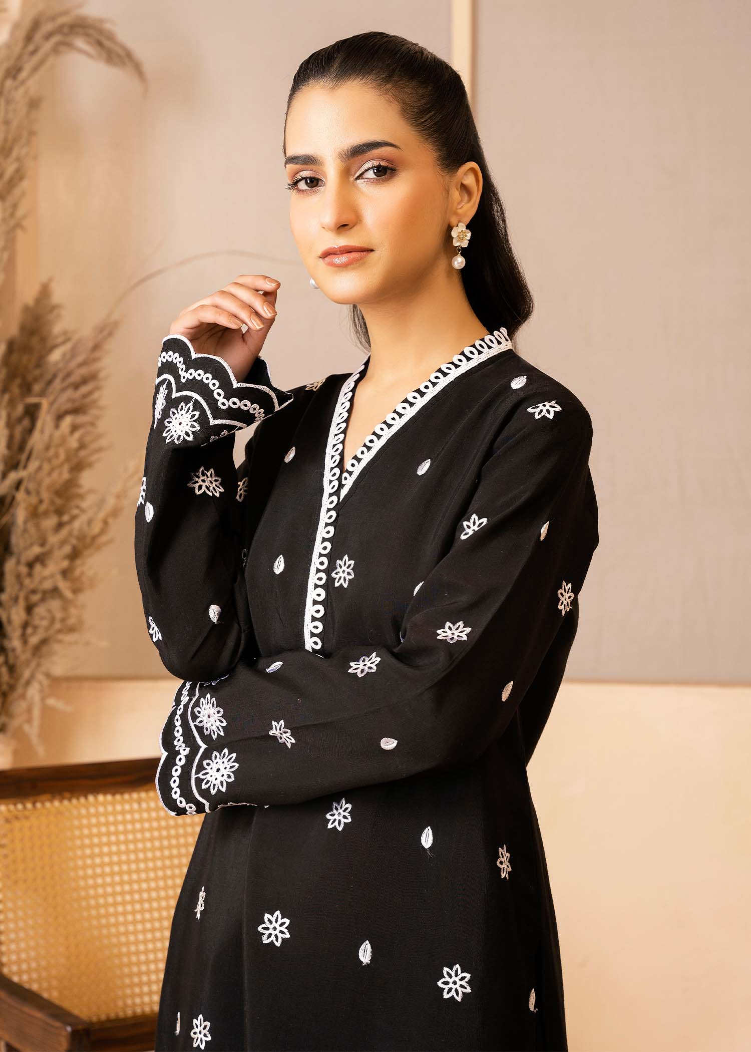 Allure by IH - HAYLEY - Black - Raw Silk - 2 Piece