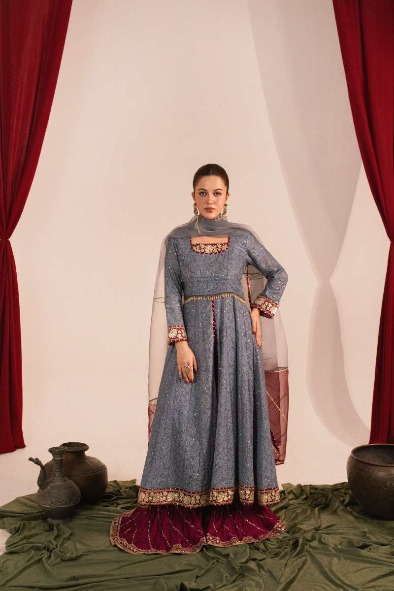 Zaaviay-Lilac Breeze-Lavender-Chikankari-3 Piece