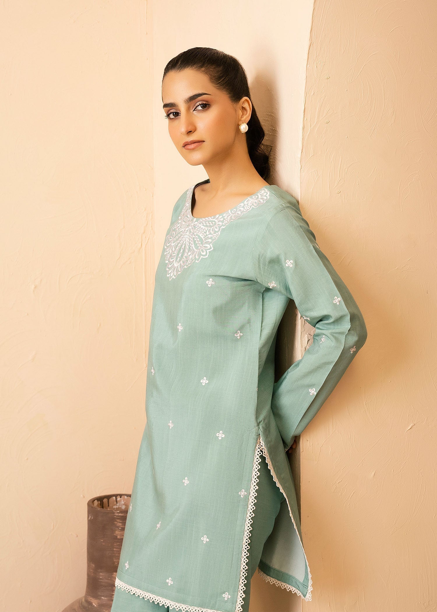 Allure by IH - CLARA - Aqua Blue - Raw Silk - 2 Piece