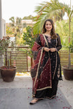Omal by Komal - KOHRA - Black - Khaadi Net & Organza - 3 Piece
