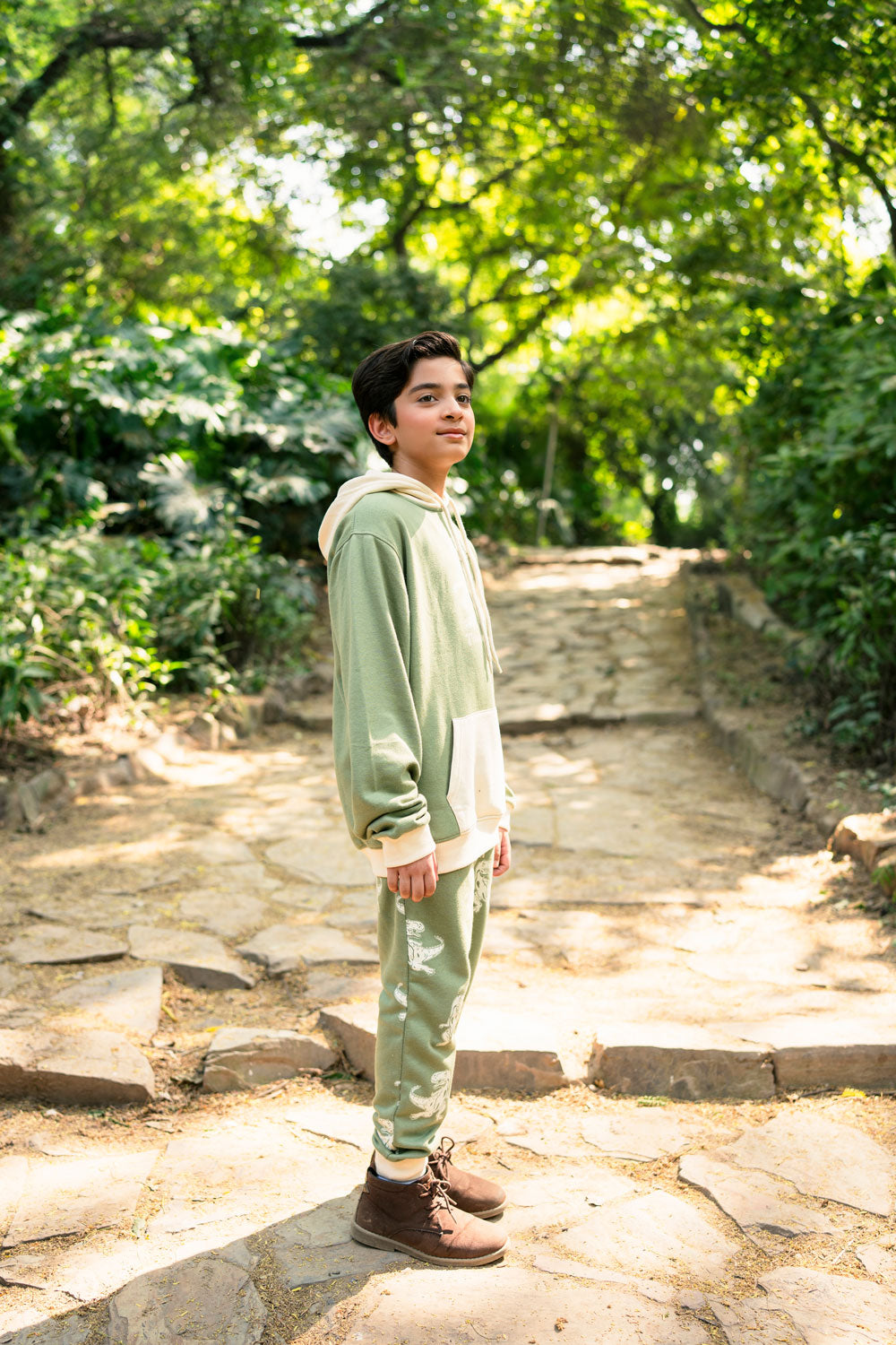 Hummingbirdspk - green cotton Tyrannosaur Rex Sweat Pants & Hoodie - 2 Piece