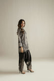 Shehrnaz - Crepe Silk Eclipse Cape Co-Ord For Women - Black