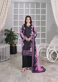 Aroshlay - Ebony Noir Printed Lawn Suit For Women - Black - 3 Piece