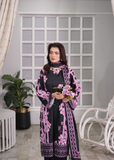 Aroshlay - Ebony Noir Printed Lawn Suit For Women - Black - 3 Piece