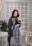 Aroshlay - Noir Essence Printed Lawn Suit For Women - Black - 3 Piece