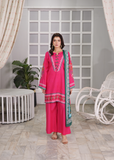Aroshlay - Rose Charm Printed Lawn Suit For Women - Hot Pink - 3 Piece