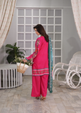 Aroshlay - Rose Charm Printed Lawn Suit For Women - Hot Pink - 3 Piece