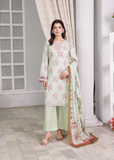 Aroshlay - Emerald Bloom Printed Lawn Suit For Women - Tea Green - 3 Piece