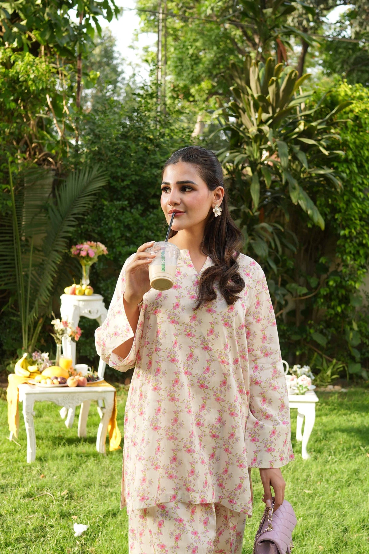 Ombrella - Soft blossom coord Lawn Co-Ord Set For Women - 2 Piece