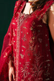 Malook - Serena - red - silk - 3 Piece