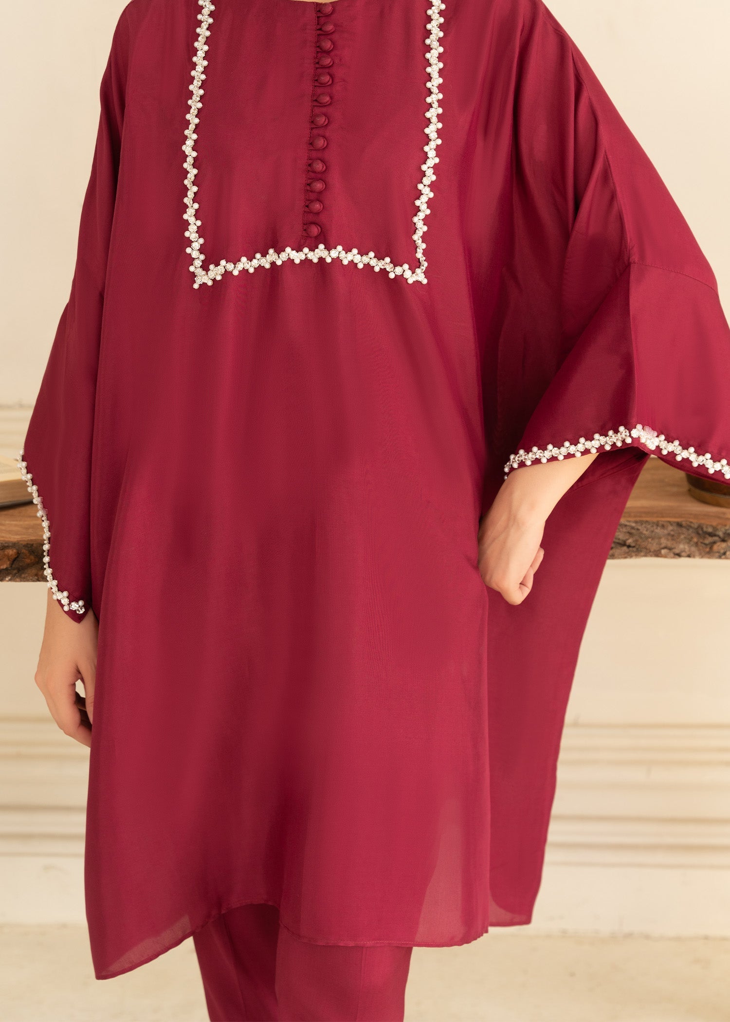 Allure by IH - AZME - Maroon - Thai Silk - 2 Piece