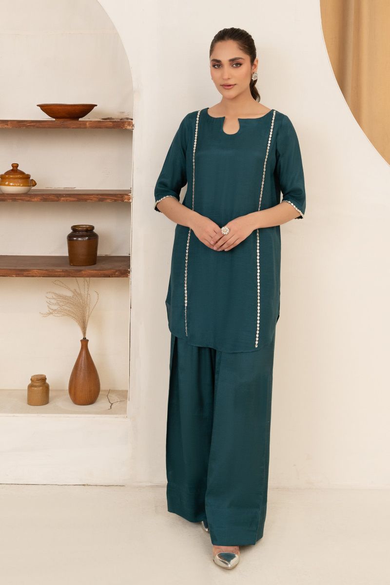 Allure by IH - AYZAL - Teal - Thai Silk - 2 Piece
