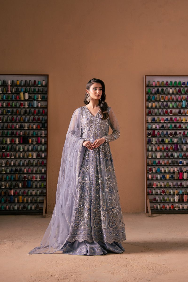 Malook - Gul - purple - silk - 3 Piece