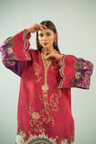 Shamaeel - Crimson Luxe Viscose Silk Suit For Women - Pink & Purple - 2 Piece