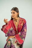 Shamaeel - Crimson Luxe Viscose Silk Suit For Women - Pink & Purple - 2 Piece