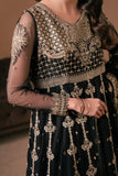Malook - Reya - black - Net & Organza - 3 Piece