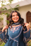 Omal by Komal - Warsha - Teal - Lawn & Chiffon - 3 Piece