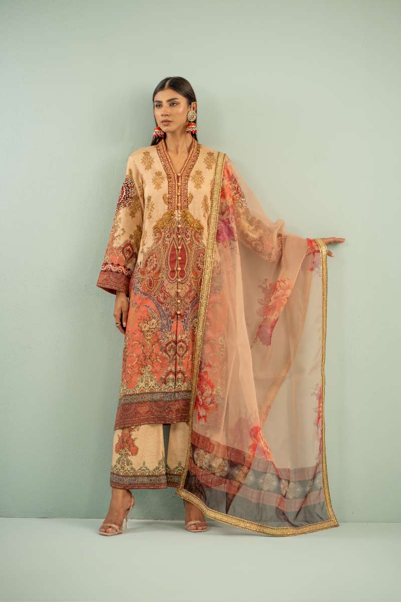 Shamaeel - Paisley Paradise Viscose Silk Suit For Women - Multicolor - 2 Piece