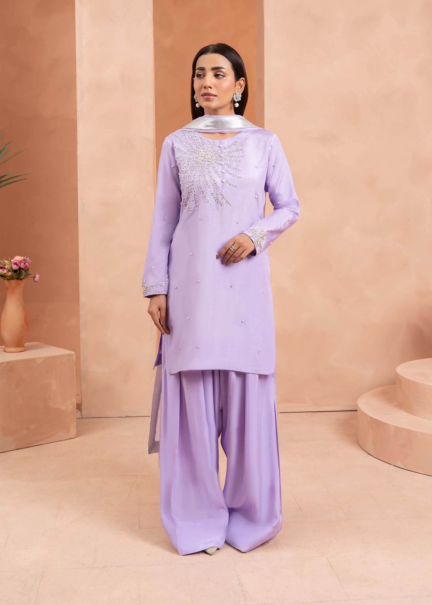 Allure by Ih - PASHA - Lilac - Raw Silk - 3 Piece