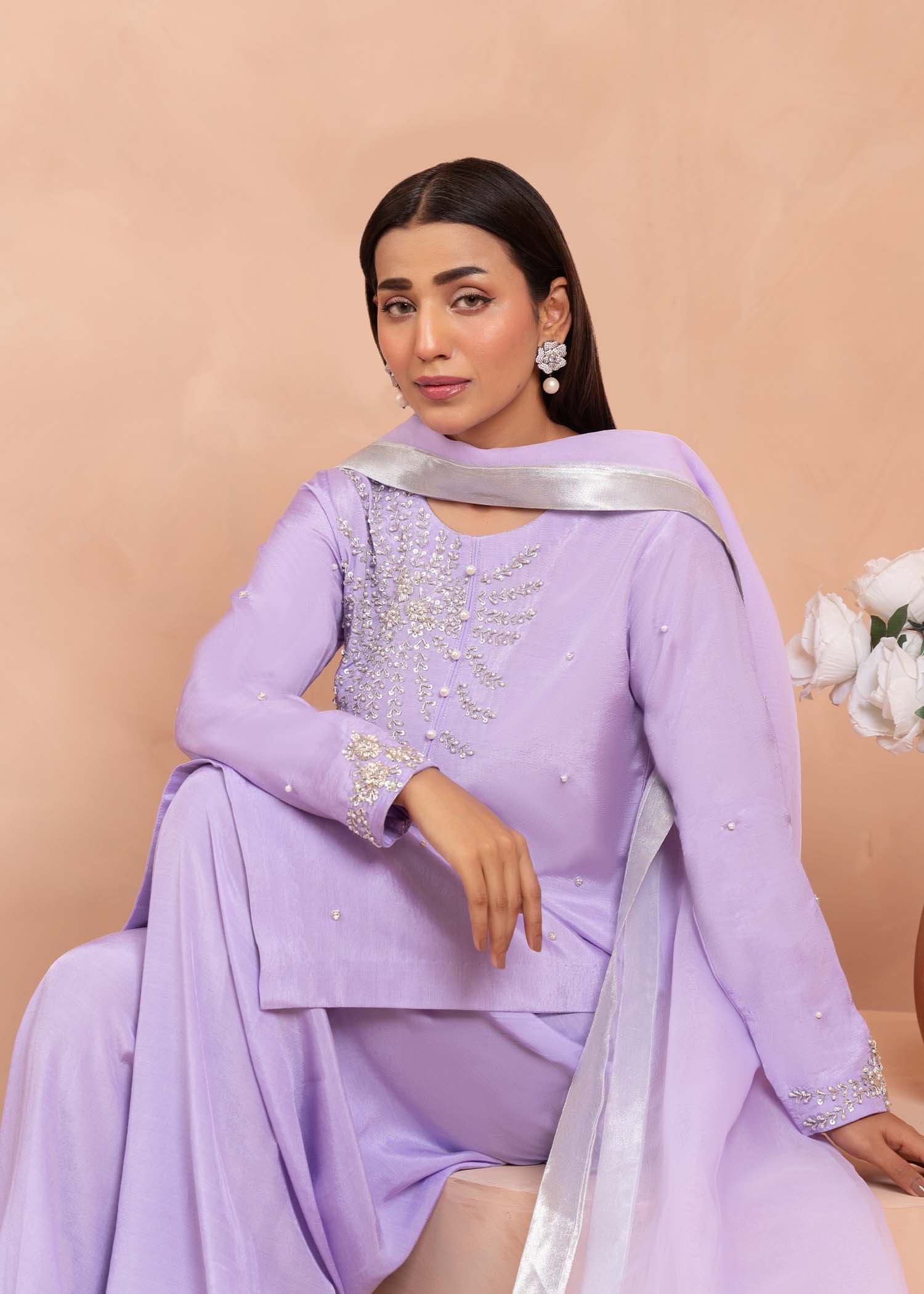 Allure by Ih - PASHA - Lilac - Raw Silk - 3 Piece