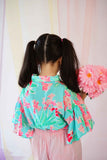 Hummingbirdspk - Hibiscus Rose Printed Shirt - cotton linen - 1 Piece