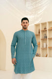 DEEPAK & FAHAD - Zaym - Blue & White - cotton - 2 Piece