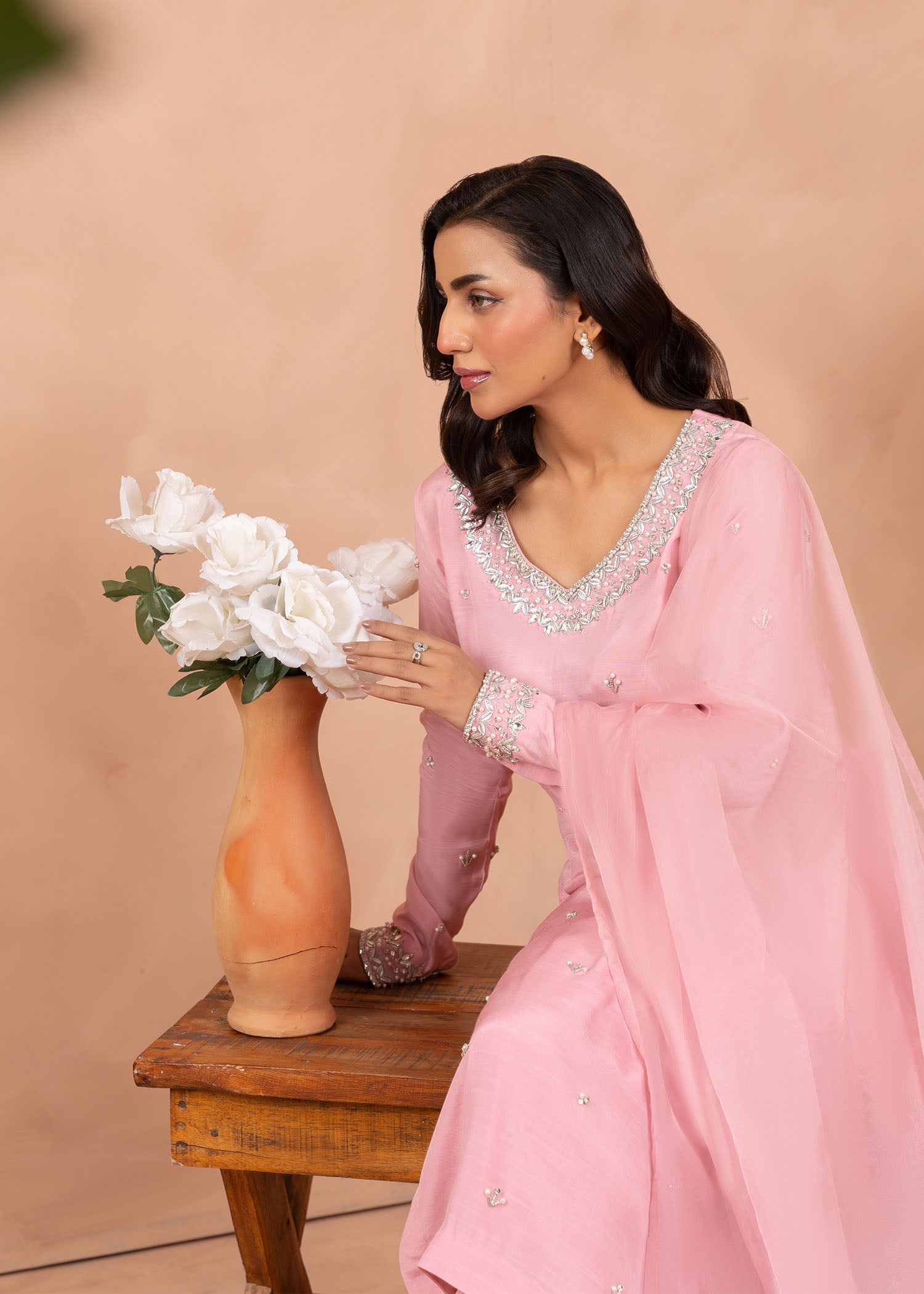 Allure by Ih - VALERIE - Baby Pink - Raw Silk - 3 Piece