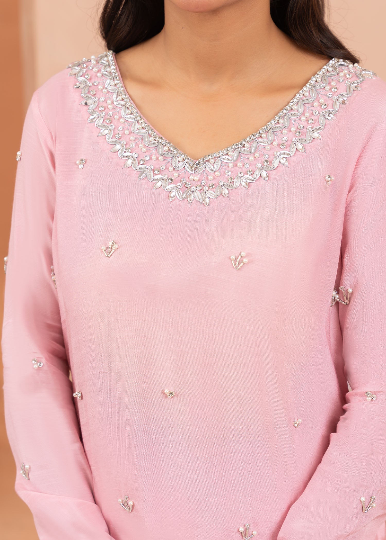 Allure by Ih - VALERIE - Baby Pink - Raw Silk - 3 Piece