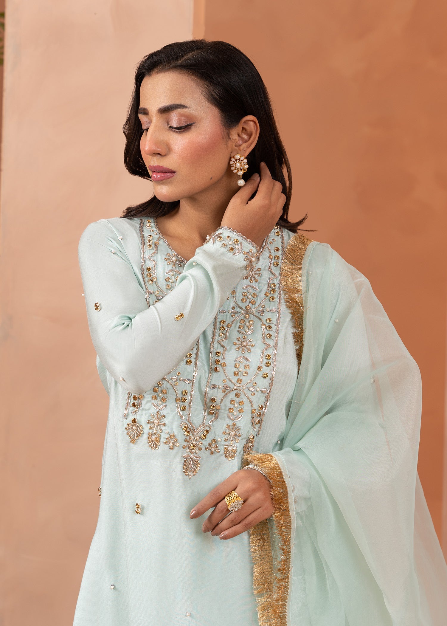 Allure by Ih - ALYSA - Mint - Raw Silk - 3 Piece