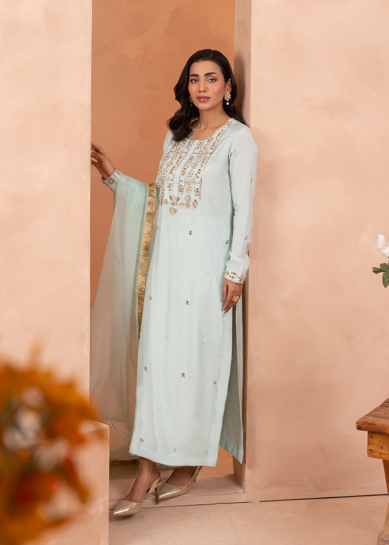 Allure by Ih - ALYSA - Mint - Raw Silk - 3 Piece