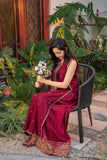 Alishba Kashif - Rouge Silk Suit For Women - Red - 2 Piece