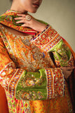Shehrnaz - Marea Orange Silk Shalwar Set - SHK-1572 - Orange - Silk - 3 Piece