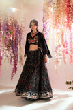 Shehrnaz - Arin Onyx Lehenga Set - SHK-1575 - Black - Georgette / Organza - 3 Piece