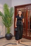Alishba Kashif - Luna Noir Cotton Tunic Top For Women - Black - 2 Piece