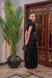 Alishba Kashif - Luna Noir Cotton Tunic Top For Women - Black - 2 Piece