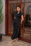 Alishba Kashif - Luna Noir Cotton Tunic Top For Women - Black - 2 Piece