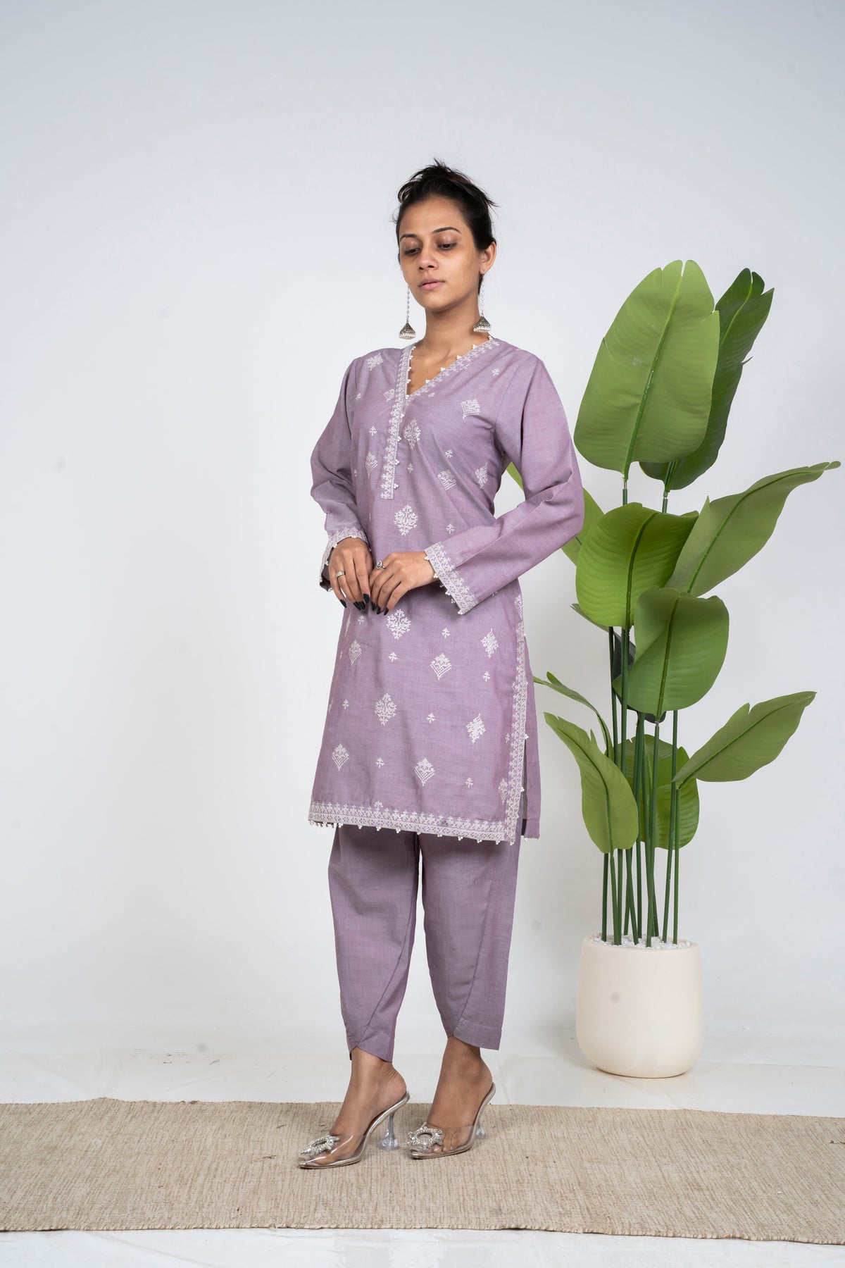 Ayla Studio - Solid Embroidered | 2-Piece Rtw | Lilac